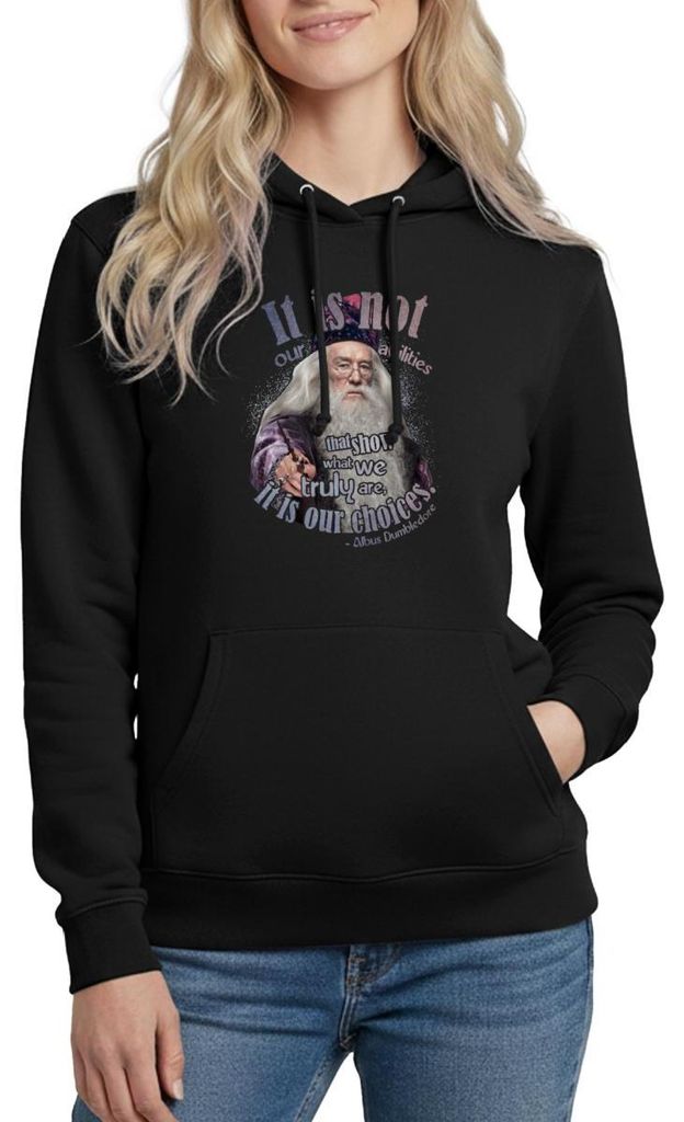 Spreadshirt Harry Potter Albus Dumbledore Zitat Damen Hoodie, XXL, Schwarz
