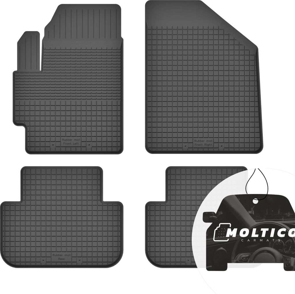 Gummimatten mit Rand Auto Fußmatten Gummi Automatten Passgenau 4-teilig Set - passend für Kia Carens II 2002-2006