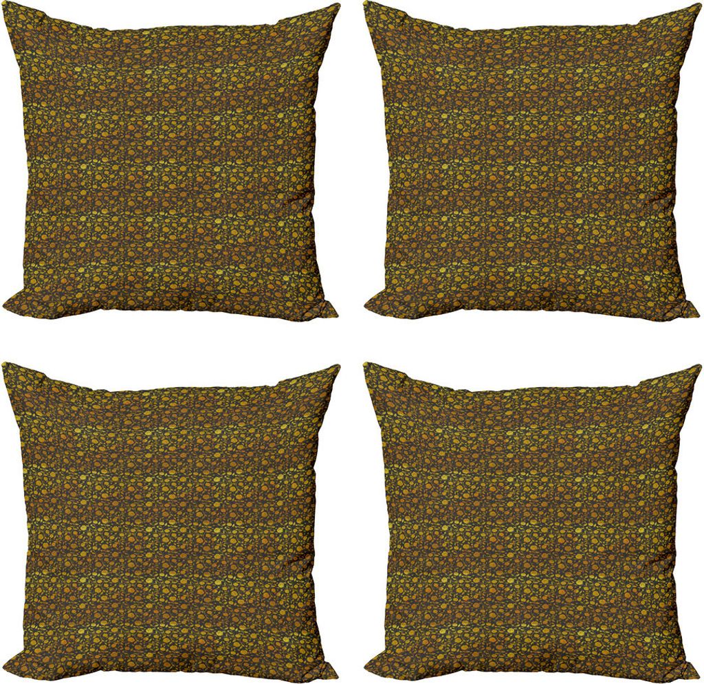 ABAKUHAUS Blumen Kissenbezug Set (4 Stück), Ombre Stil Roses Romantische, Moderner Doppelseitiger Digitaldruck, 50 cm x 50 cm, Blasses Orange Dunk...