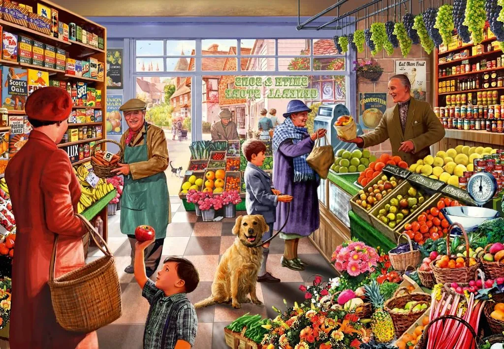 Puzzle Village Greengrocer 1000 pièces L'Oiseau Bleu - Qualité Premium
