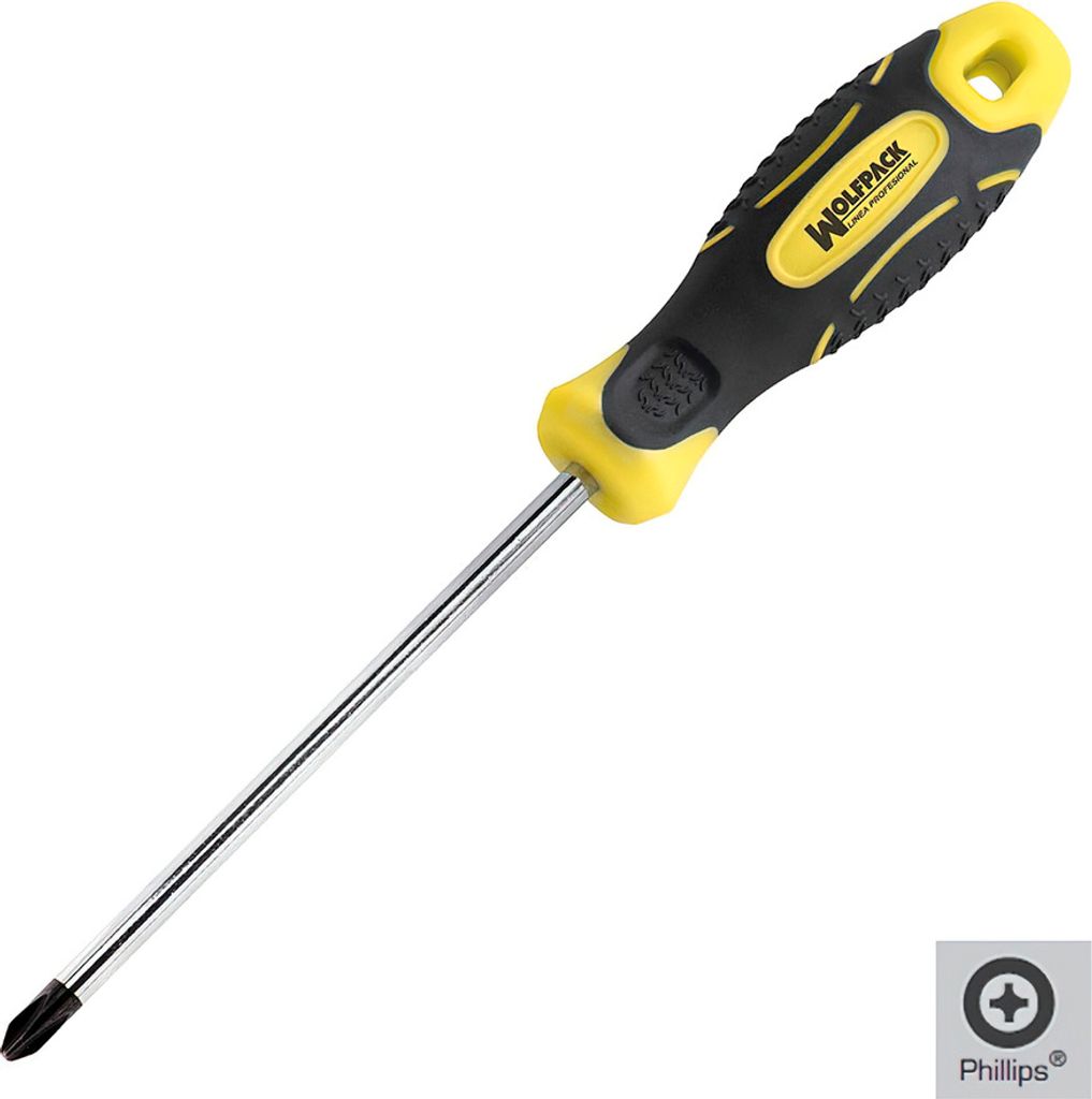 WOLFPACK LINEA PROFESSIONAL - Bimaterial Phillips-Schraubendreher Nr. 1 / 100 mm.