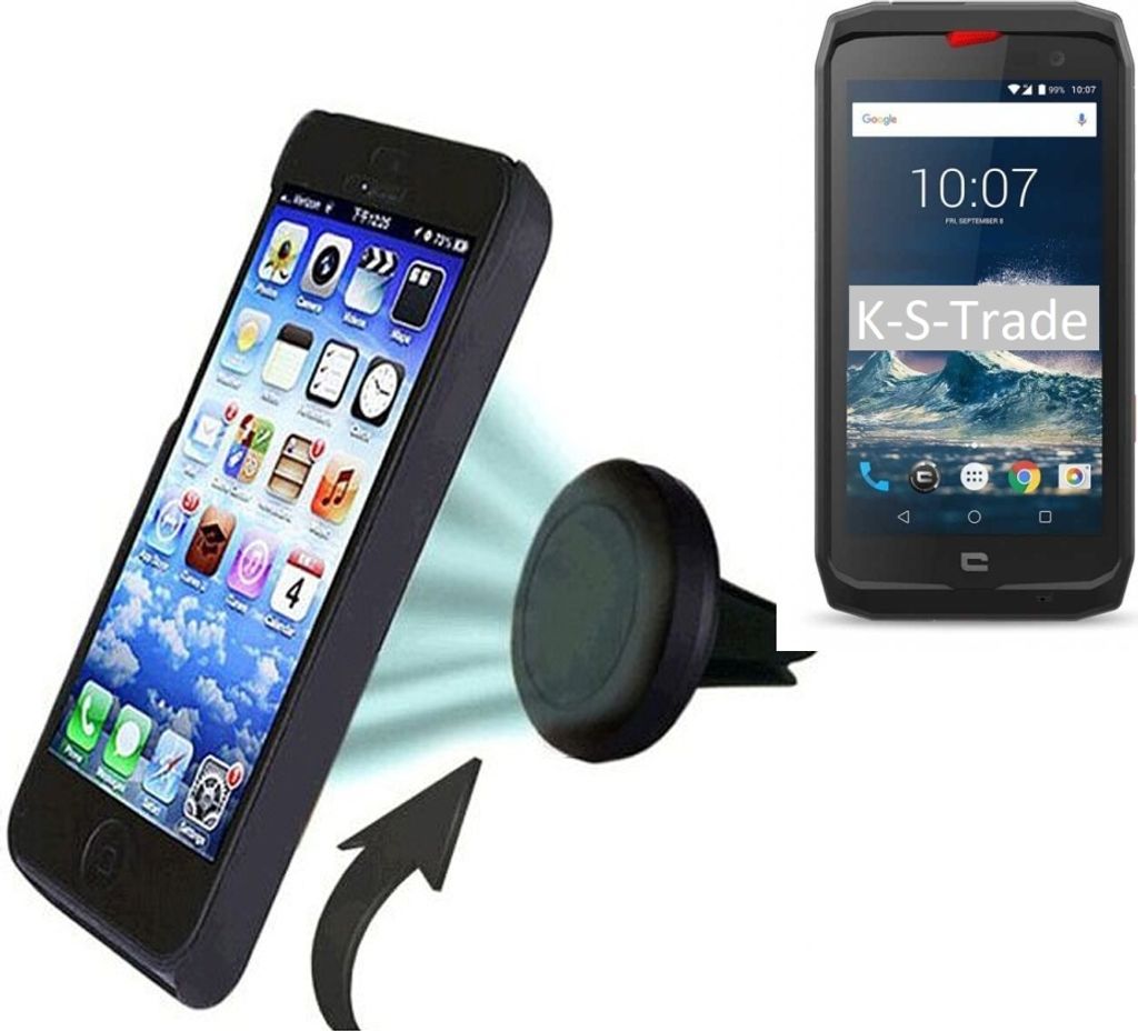 K-S-Trade Kompatibel mit Crosscall Action-X3 Auto Handy Halterung KFZ Halter Lüftungsgitterhalterung Air Vent mount Smartphone Halter
