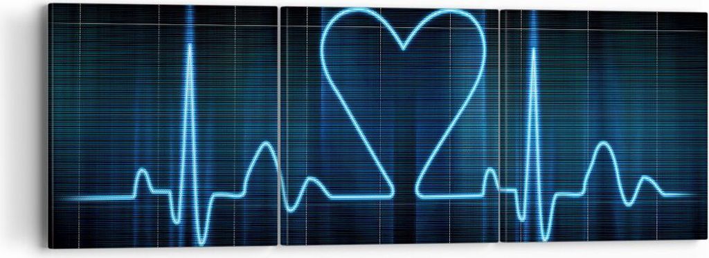 Bild auf Leinwand - Leinwandbild - Grafik herz kardiologie - 90x30cm - Wand Bild - Wanddeko - Leinwanddruck - Bilder - Kunstdruck - Wanddekoration ...