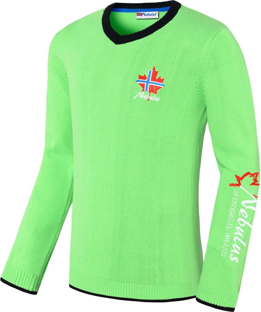 Nebulus Strickpullover FENRIS Herren, lässiger Pullover , vielseitig , P4712 - Herren, lime-schwarz, L