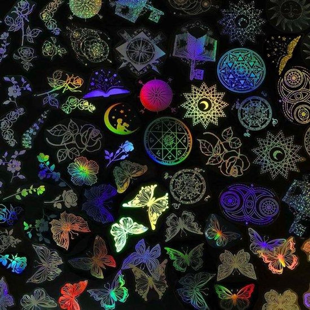 Holografische Sticker Regenbogen 135 Stück DIY