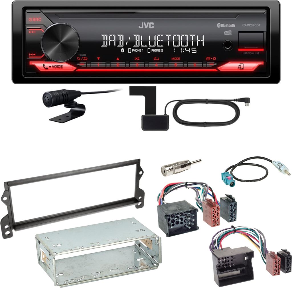 JVC KD-X282DBT Bluetooth Digitalradio Einbauset für MINI R50 R52 R53