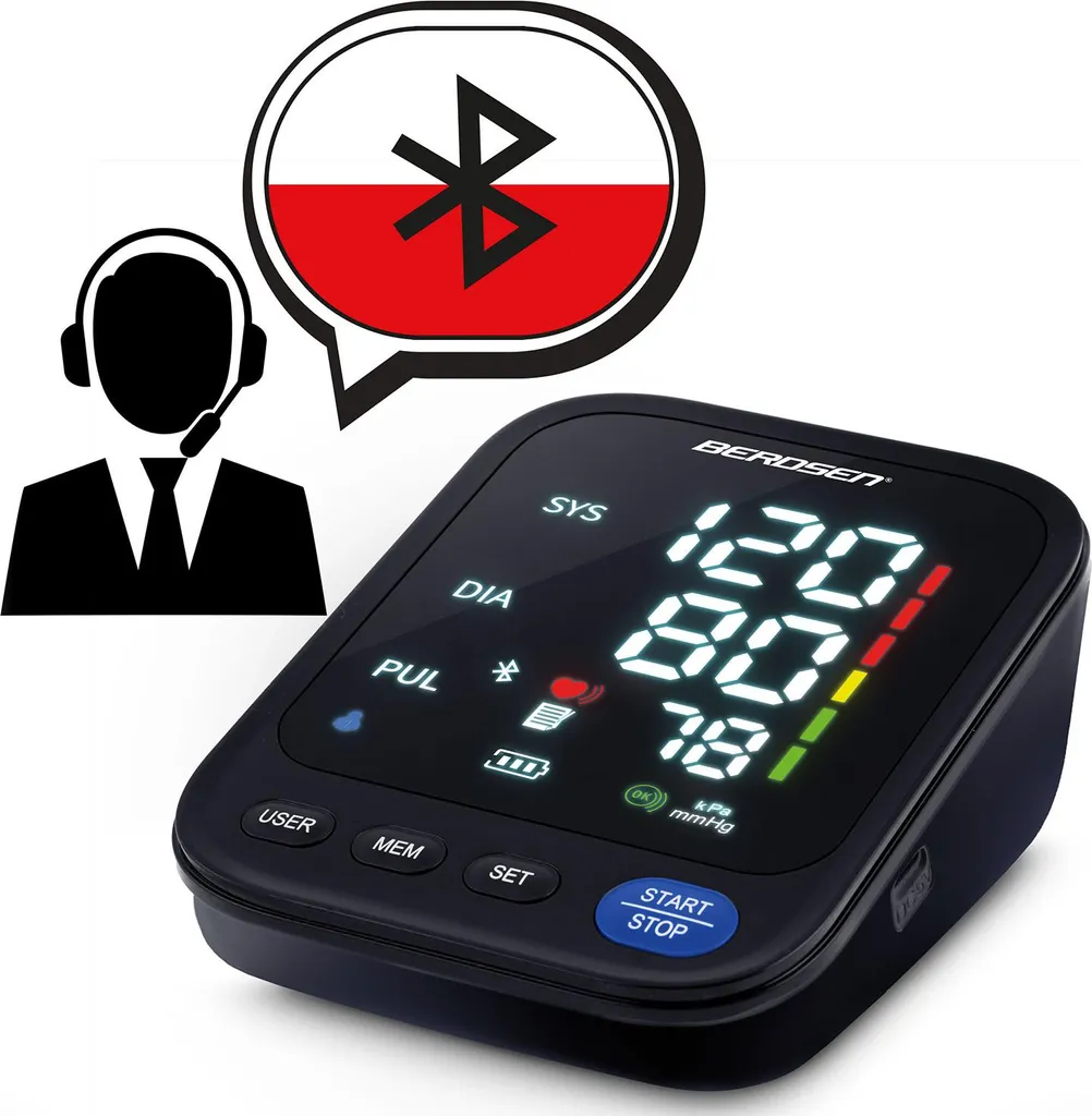 Misuratore di pressione a spalla con messaggi polacchi e bluetooth BD-123 Berdsen - 6