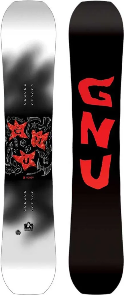 Gnu C Money Snowboard 156 Noir : Stabilité et Contrôle sur Neige Dure