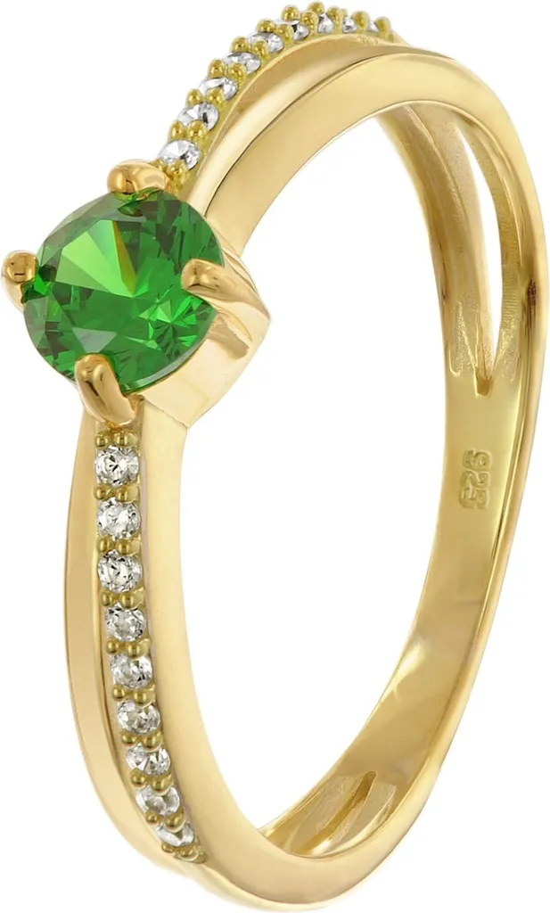 Bague élégante pour femme avec émeraude verte pour cadeau unique