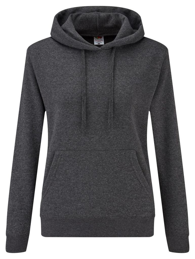 Fruit of the Loom - "Classic" Kapuzenpullover für Damen LT1869 (S) (Dunkelgrau)