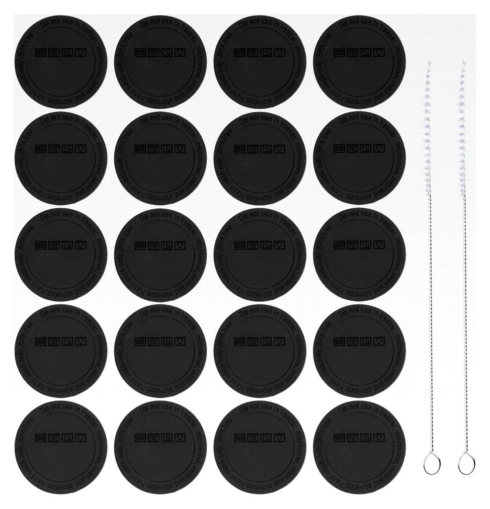Gummiunterlage für Sublimationsgläser, 56 mm, mit 2 Reinigungsbürsten, rutschfeste Silikonunterlage mit Klebstoff für dünne Weingläser, Therm...