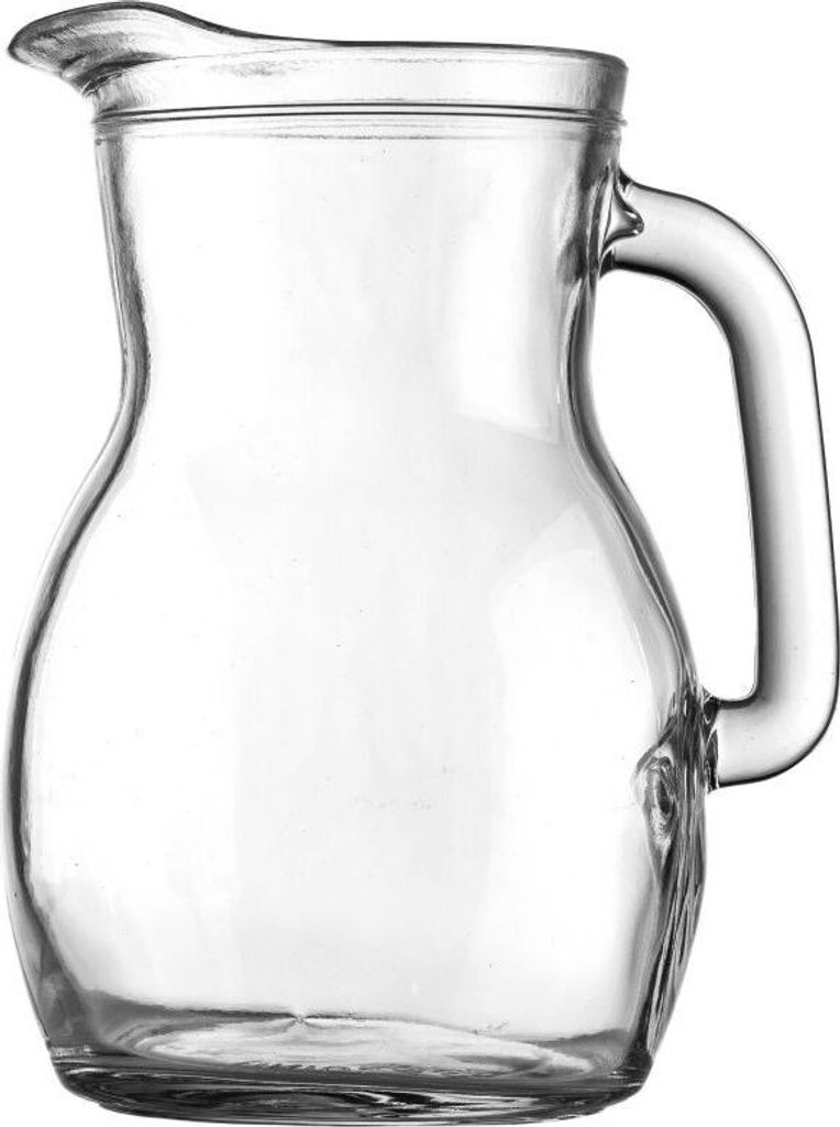 KONZEPT Hochwertiger Wasserkrug Glas 3 Stk. Set 1 Liter Glaskrug Perfekt für Wasser, Milch, Säfte Wasserkanne mit ergonomischem Griff