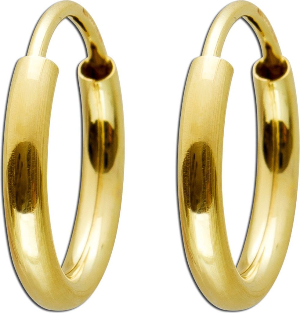 Creolen 13mm Gelbgold 585 14 Karat Ohrringe Produktbild 