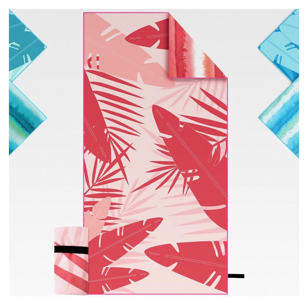 XXL Mikrofaser Strandtuch 90×180 cm mit Tasche, großes Mikrofaser Badetuch für Strand, Reise, Hallenbad und Sauna, Saunahandtuch für Herren und...