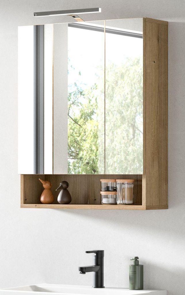 Badezimmer Spiegelschrank "Matteo" in Evoke Eiche 60 x 74 cm