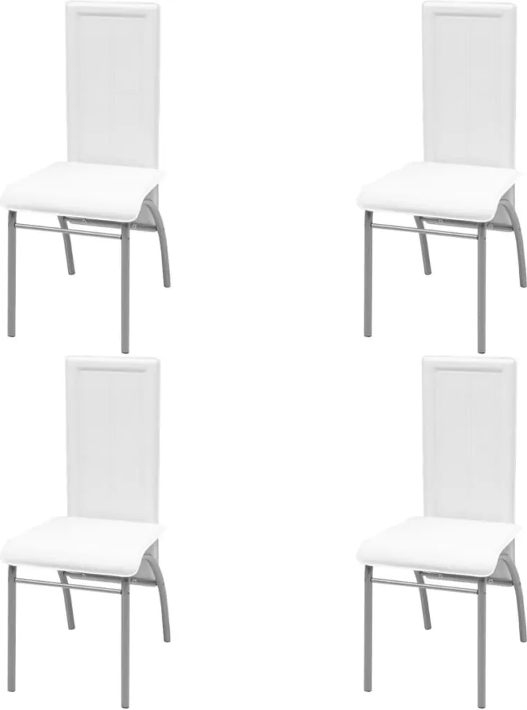 Ensemble table de cuisine blanche avec 4 chaises - Mobilier repas 5 pcs