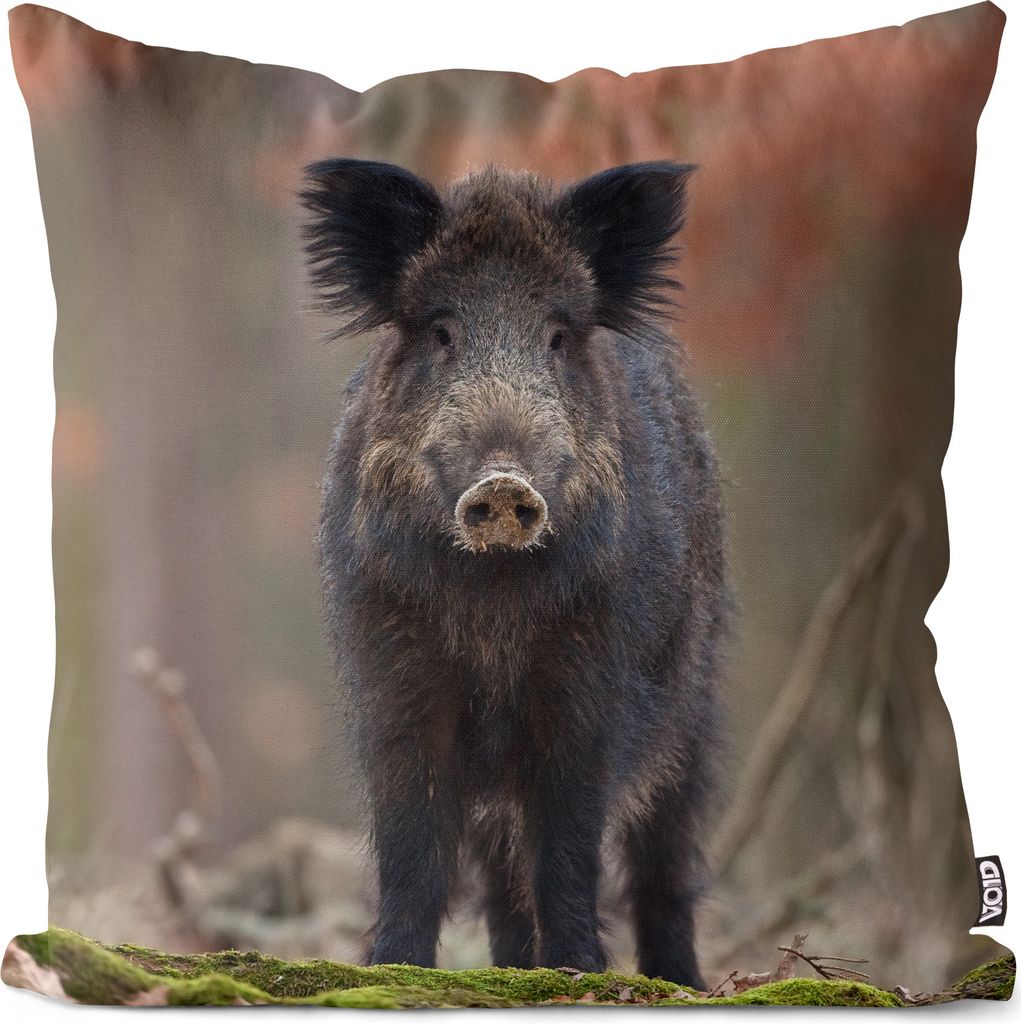 VOID Eber Wildschwein Jagd Tier Wald Kissenbezug Kissenhülle Polyester wasserfest Outdoor Indoor
