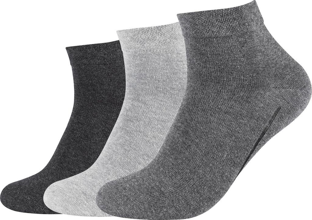 Camano Bio Uni-Kurzsocken 3 Paar anthrazit-/grau meliert 43 - 46