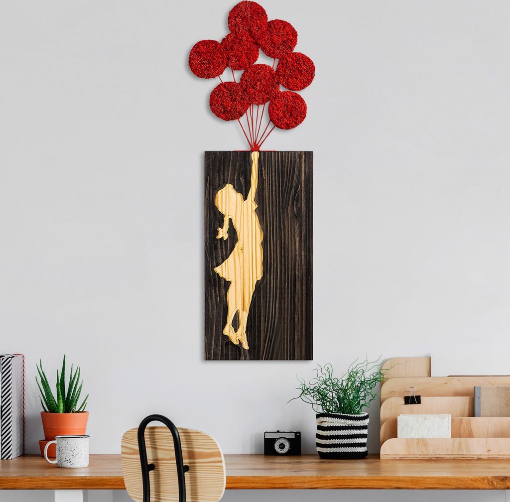 Wallity, Banksy - 17-1, Accessoire mural décoratif en bois, Image du produit 