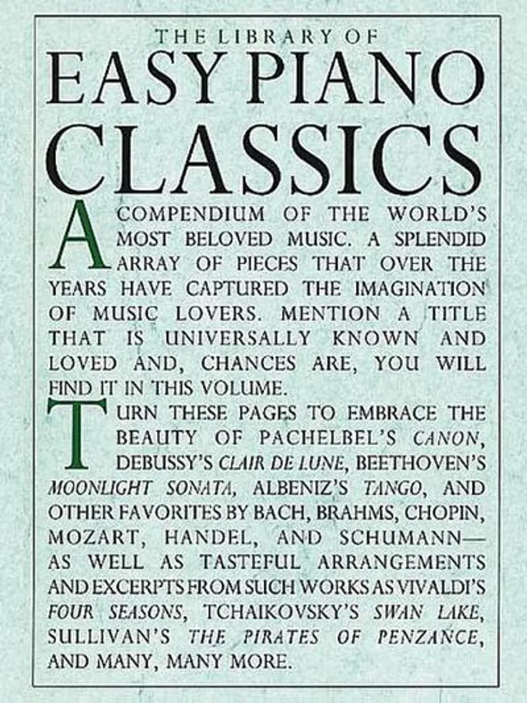 Library of Easy Piano Classics : Arrangements Simplifiés Grands Maîtres