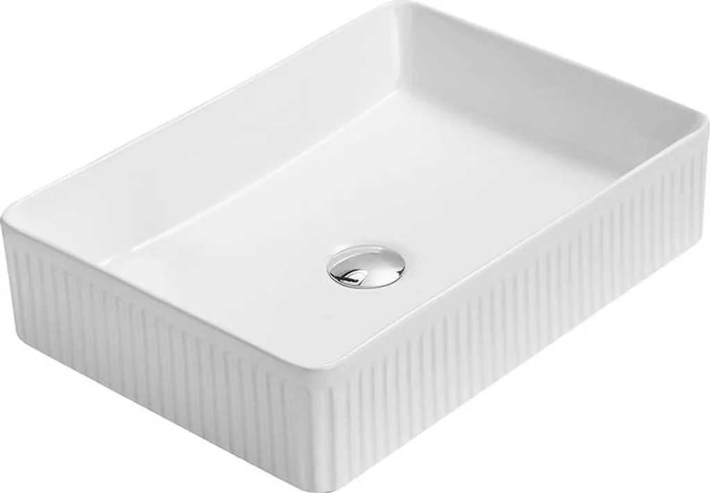 Mexen Grovo 22305100 Lavabo Appoggio 51x37 cm Bianco Scanalato
