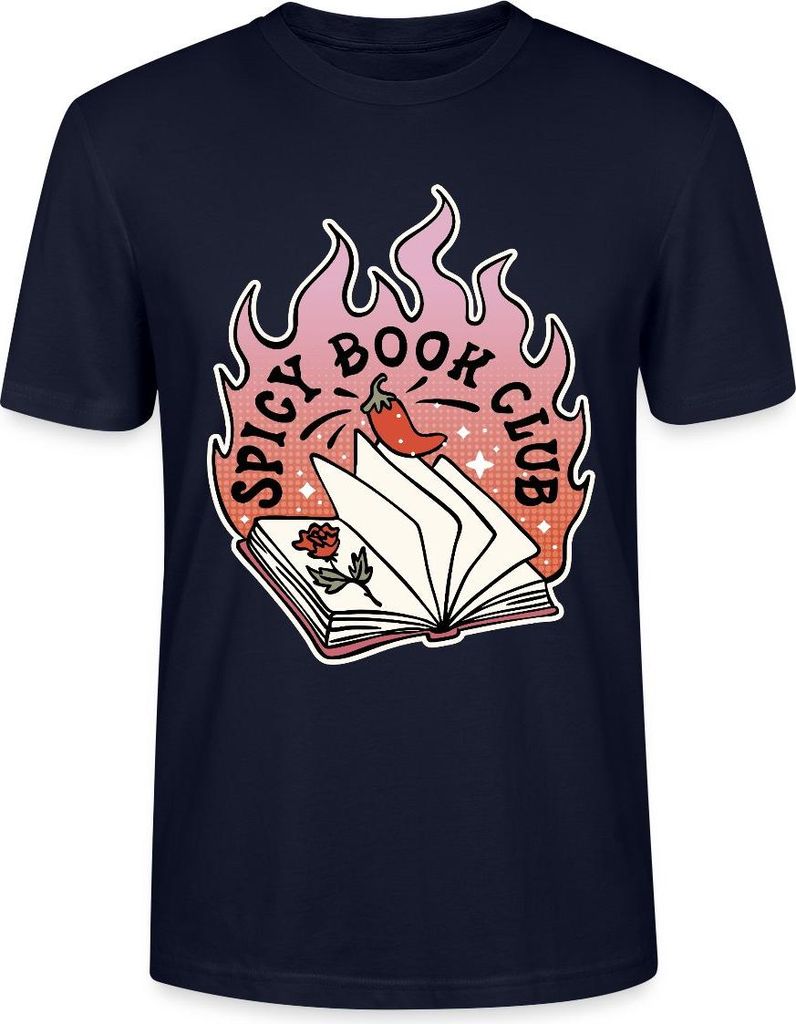 Spreadshirt Spicy Book Club – Für heiße Lesenächte Uni Bio T-Shirt, L, Navy