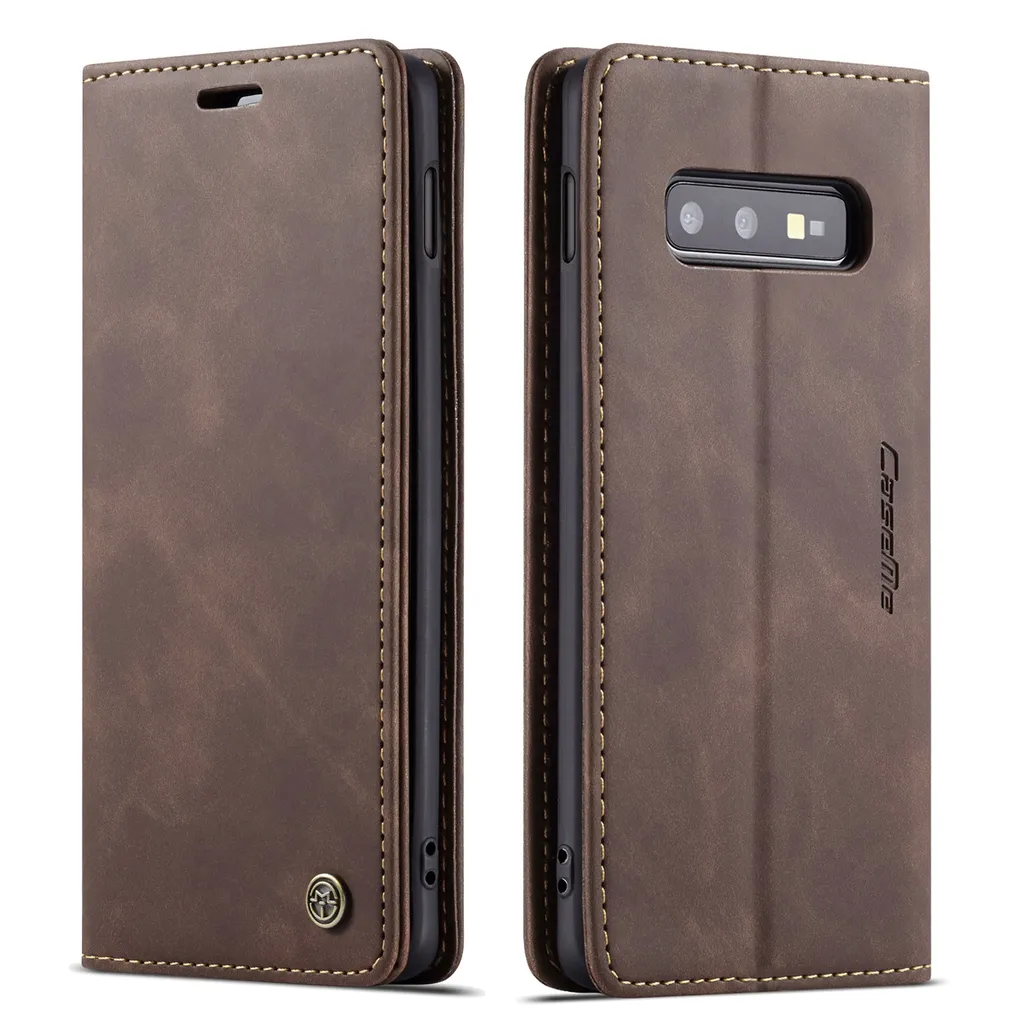Cover Galaxy S10E Business con Porta Carte e Stand - Colore Caffè