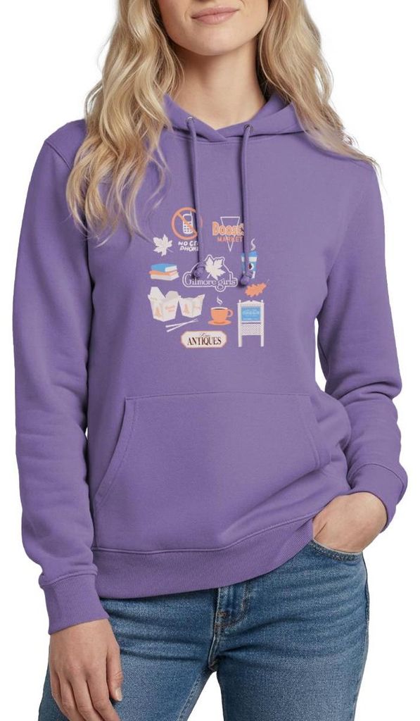Spreadshirt Gilmore Girls Essentials Collage Pastell Damen Hoodie, XL, Lavendel