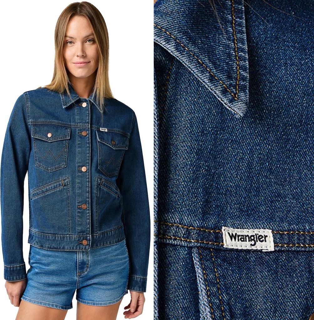 WRANGLER Damen, Jeansjacke HERITAGE JACKET, S, Blau, jeansmantel, , jeansjacken