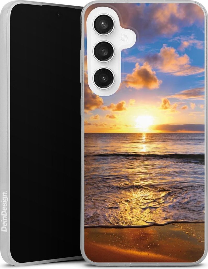DeinDesign Slim Hülle für Samsung Galaxy S24 FE 5G Silikon Case Ultra Dünn Handyhülle Meer Sonnenuntergang Strand