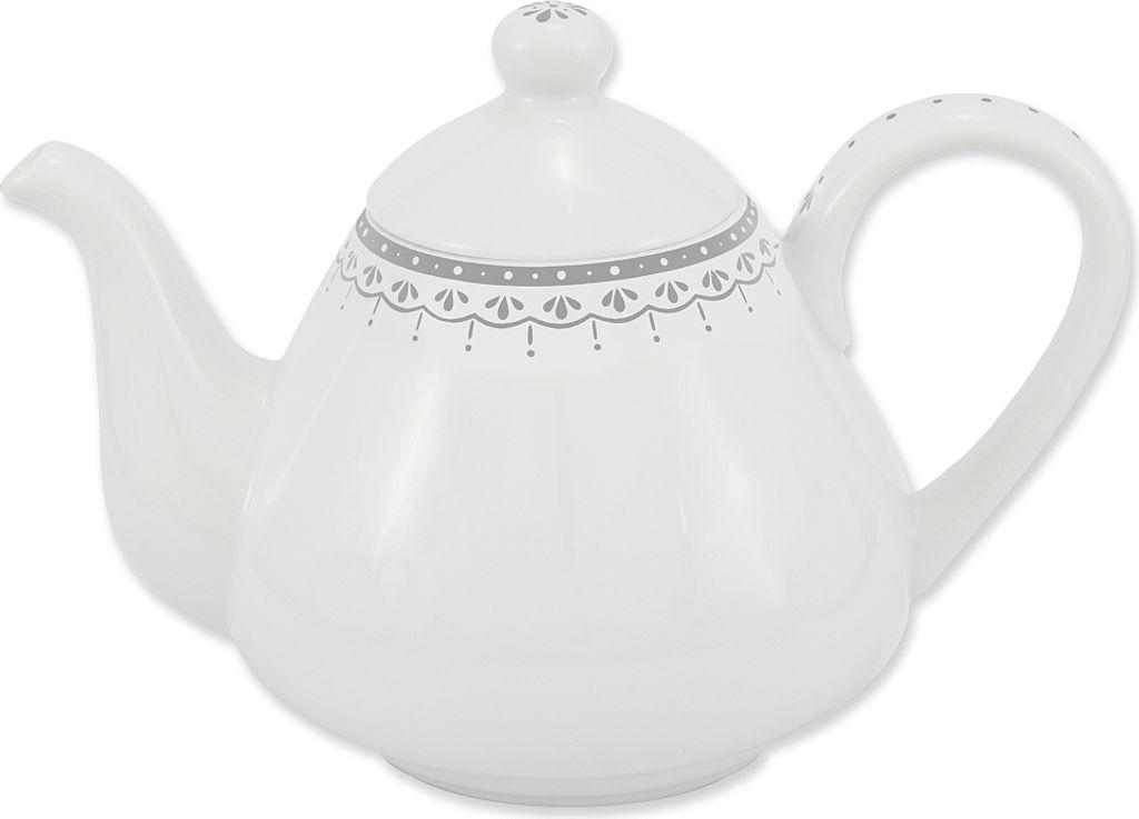 Konvice kávová, 1,20 l, český porcelán, HyggeLine, šedá, Leander