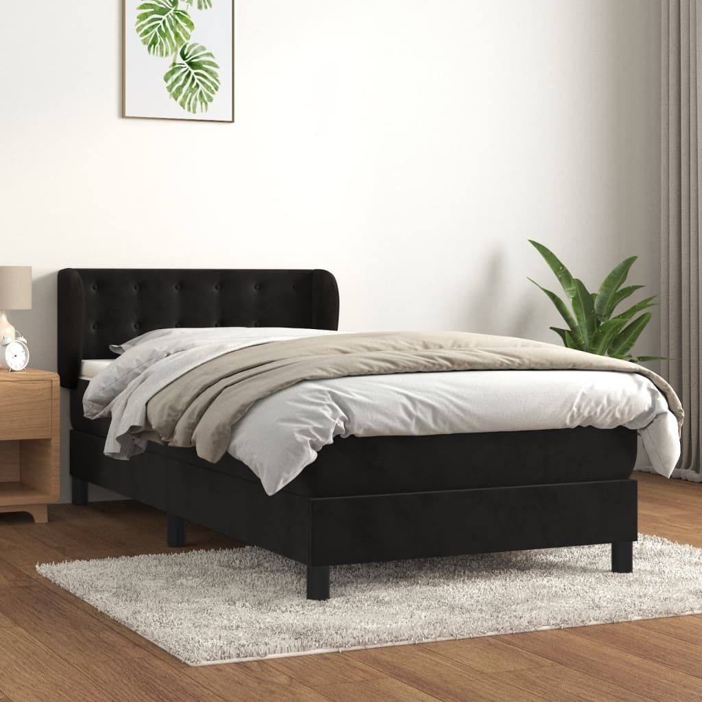 Maison Exclusive - Boxspringbett mit Matratze Schwarz 90x200 cm Samt