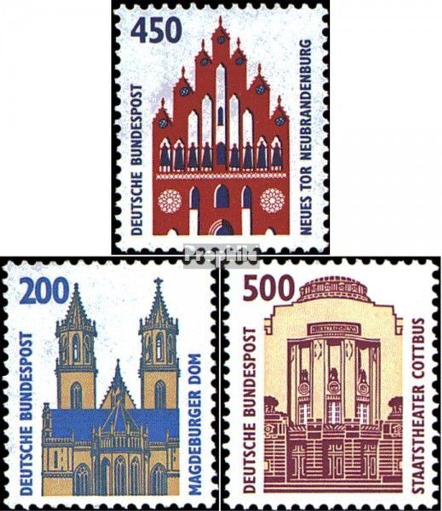 Briefmarken BRD (BR.Deutschland) 1992 Mi 1623,1665,1679 (kompl.Ausg.) gestempelt Sehenswürdigkeiten (XII)