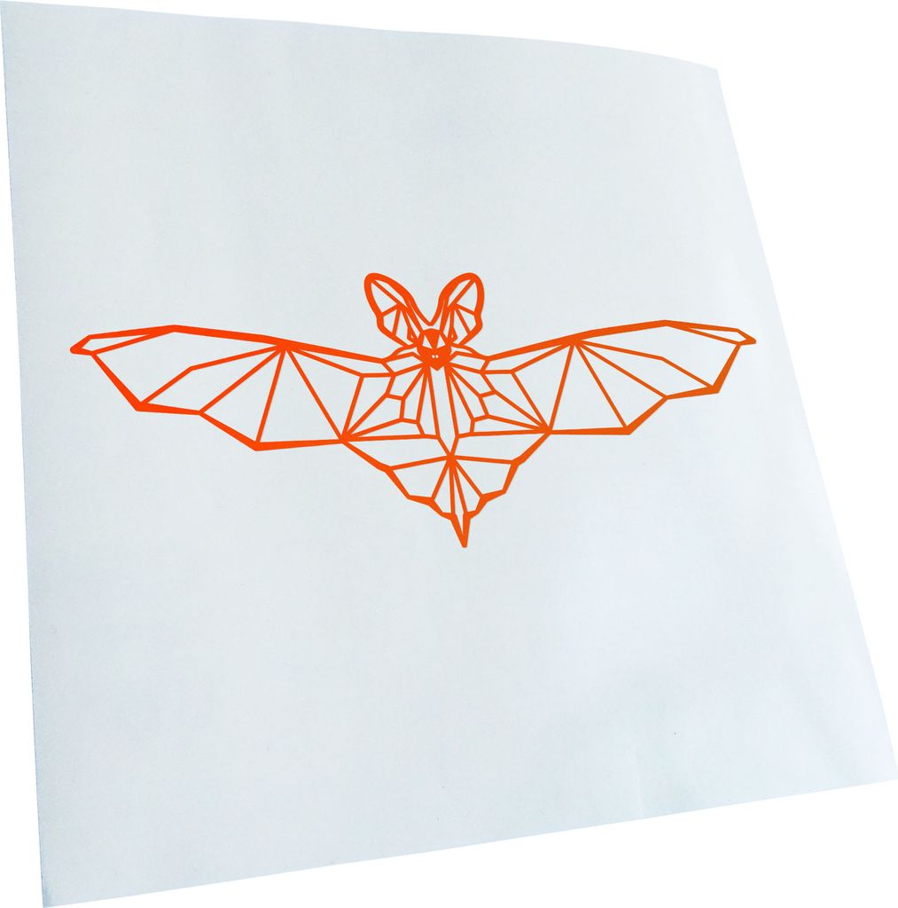 Kiwistar - Autoaufkleber - Fledermaus Polygon - Orange - 20x8cm - Aufkleber für Auto, Laptop, Fahrrad, LKW, Motorrad mehrfarbig JDM Decal Racing