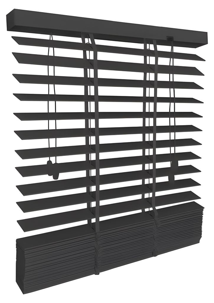 Sol Royal Holzjalousie 50mm Rollo SolDecor BE5, 130x250cm, Schwarz