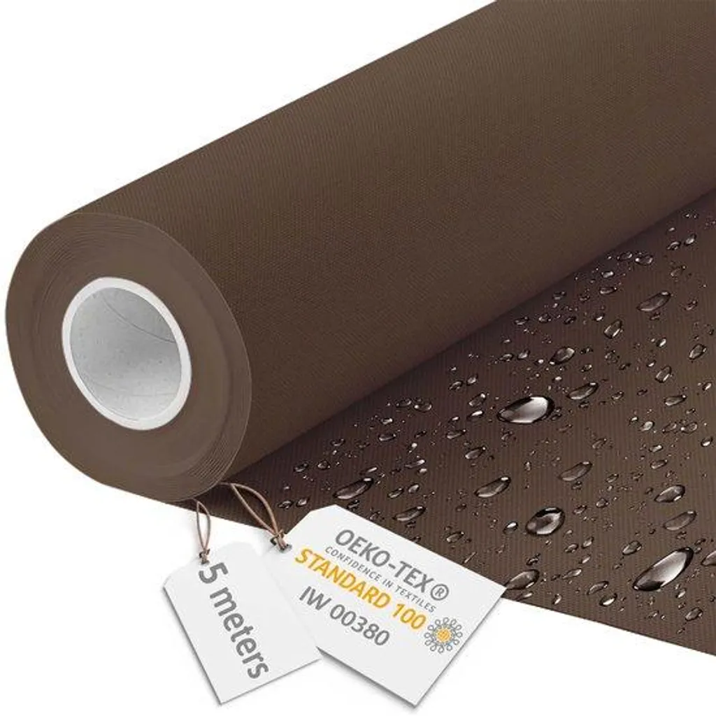 Toile d'auvent marron 5m anti-UV et pluie tissu 600D robuste
