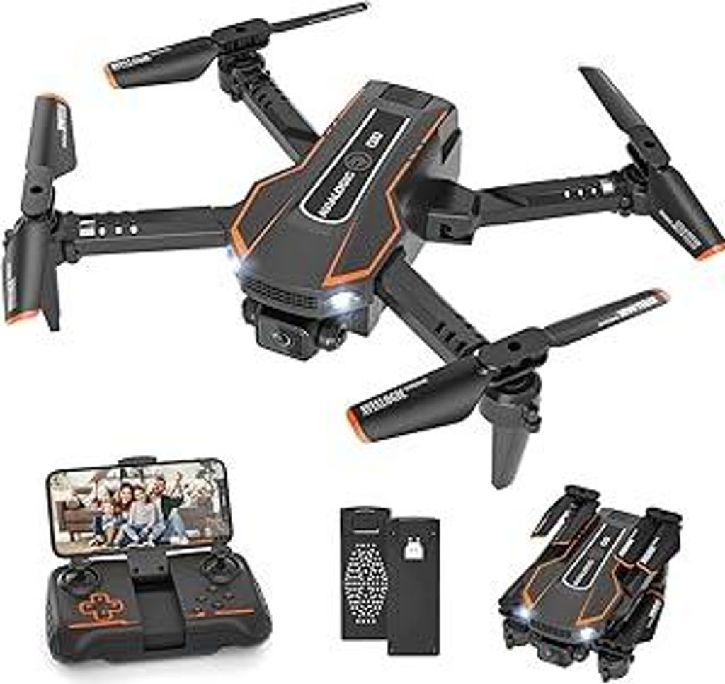 Drohne mit Kamera HD 720P für Kinder, RC Drone Quadcopter mit Kopflos Modus, 3D Flip, Höhenhaltung, Flugbahn, Spielzeug und Geschenke für Jungen...