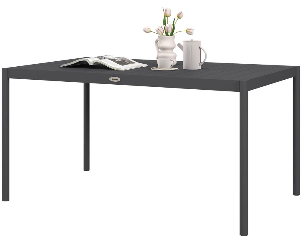 Outsunny tuintafel, eettafel voor 6 personen, terras tafel Productafbeelding 