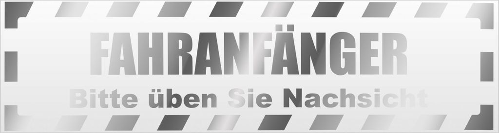 Kiwistar Fahranfänger. Bitte üben Sie Nachsicht gestreift Magnetschild Schild magnetisch - 30cm Chrom - Magnetfolie für Auto PKW Kfz