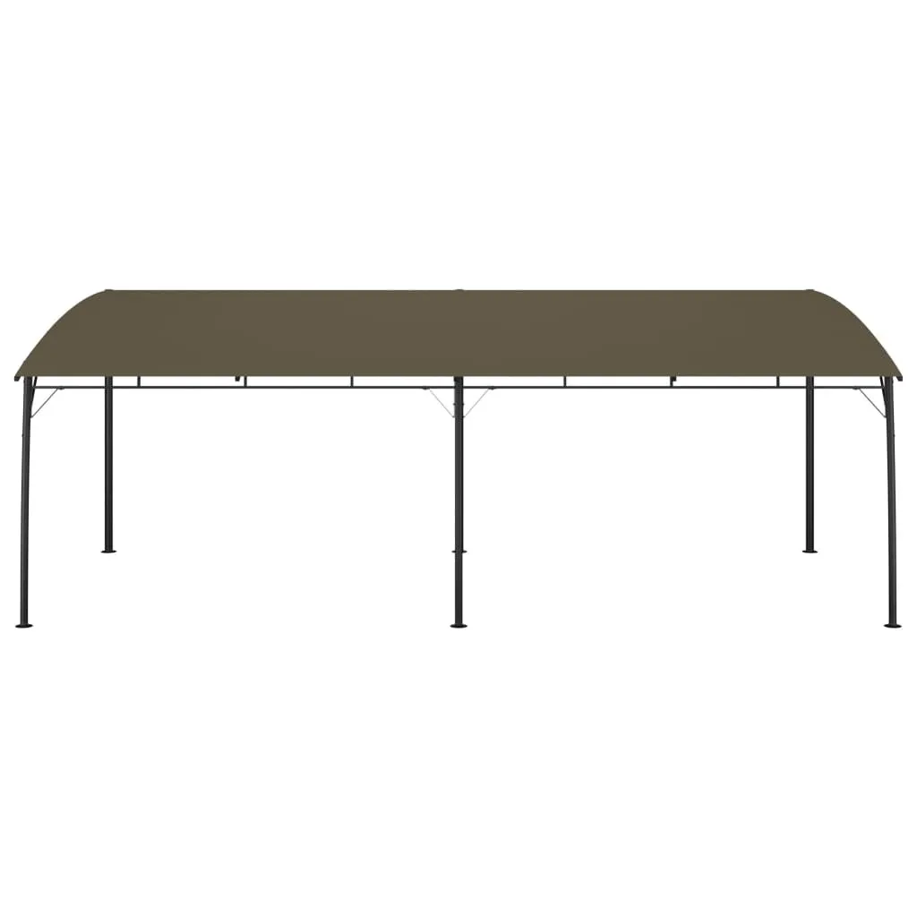 Abri Solaire de Jardin 6x3 m Taupe en Acier et Toile Haute Densité
