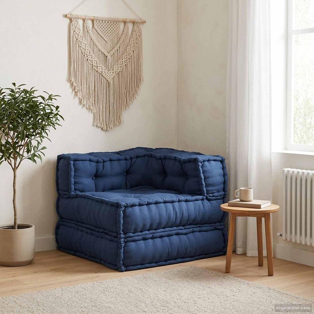 vidaXL Modulare Sofagarnitur Indigo 70 x 70 x 56 cm Stoff