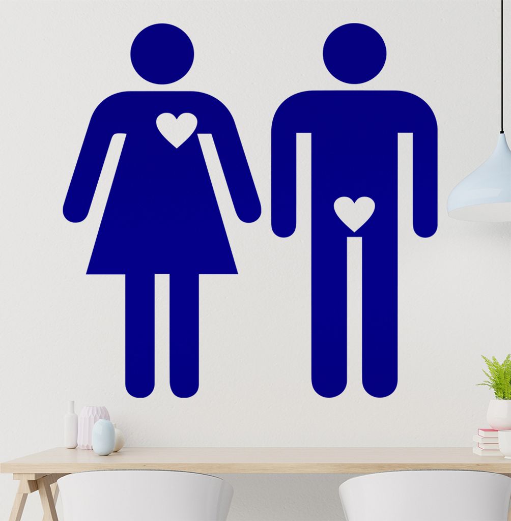 Mann und Frau Wandtattoo in 6 Größen - Wandaufkleber Wall Sticker - Dekoration, Küche, Wohnzimmer, Schlafzimmer, Badezimmer