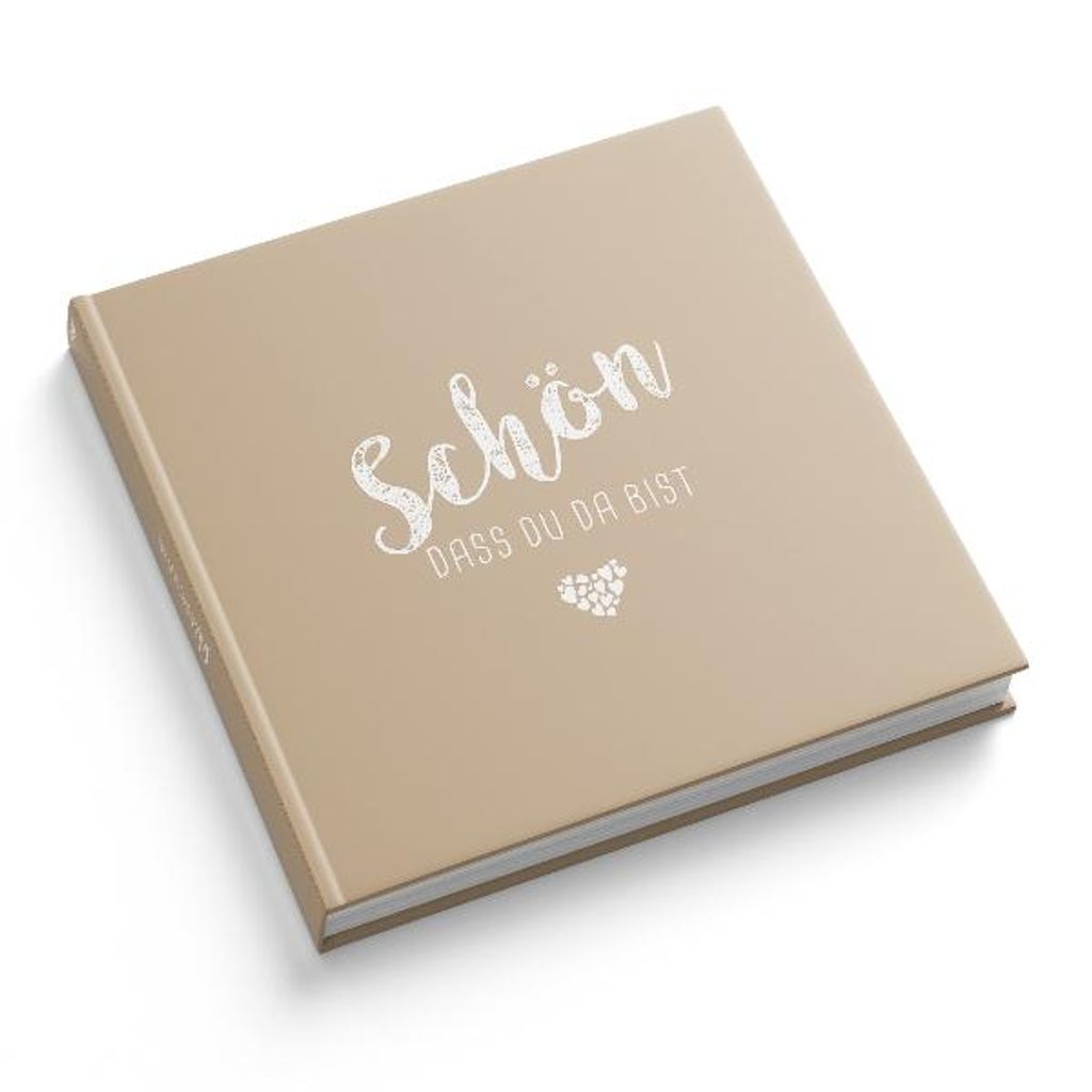 itenga Gästebuch "Schön dass du da bist" Freundebuch 88 Seiten 21x21cm