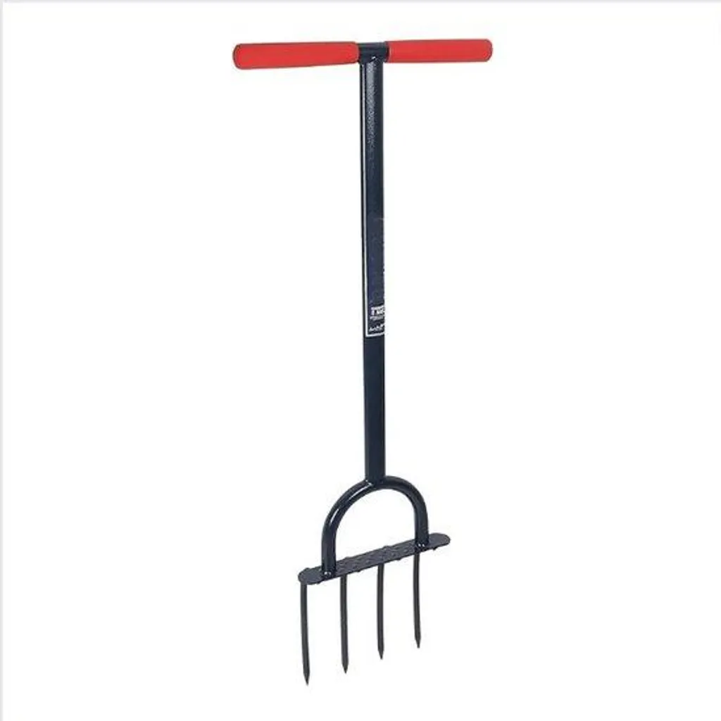 Fourche ergonomique en acier forgé 4 dents pour jardinage intensif