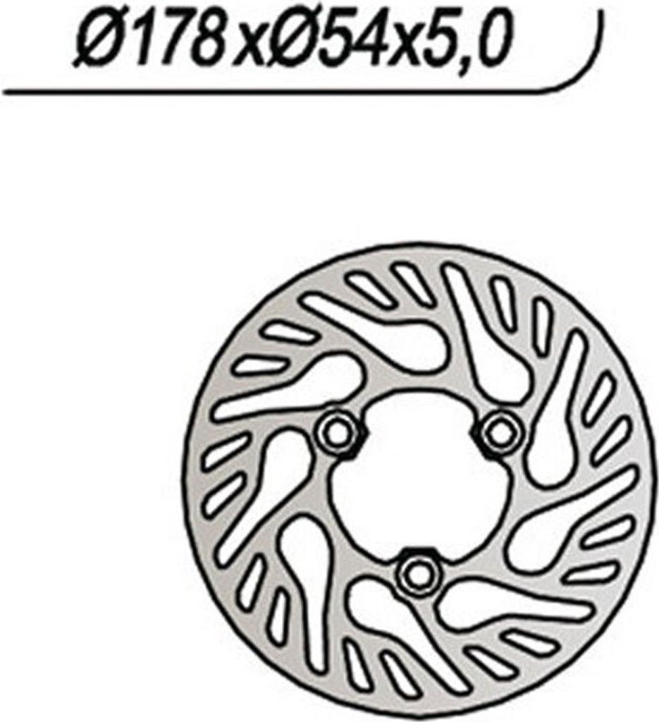 Ng Bremsscheibe Vorne Gas H.p. 125/200/450 '02-09, Wild 50/250/300 '02-08, Wild 515 '08-09,(178X54X5Mm) (3X10,5Mm)