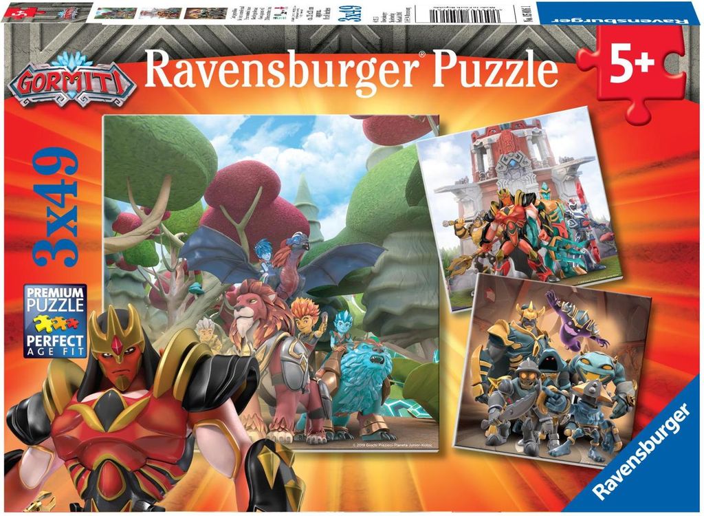 Ravensburger Puzzle Gormiti 3-in-1 Kinderpuzzle 49 Teile robust