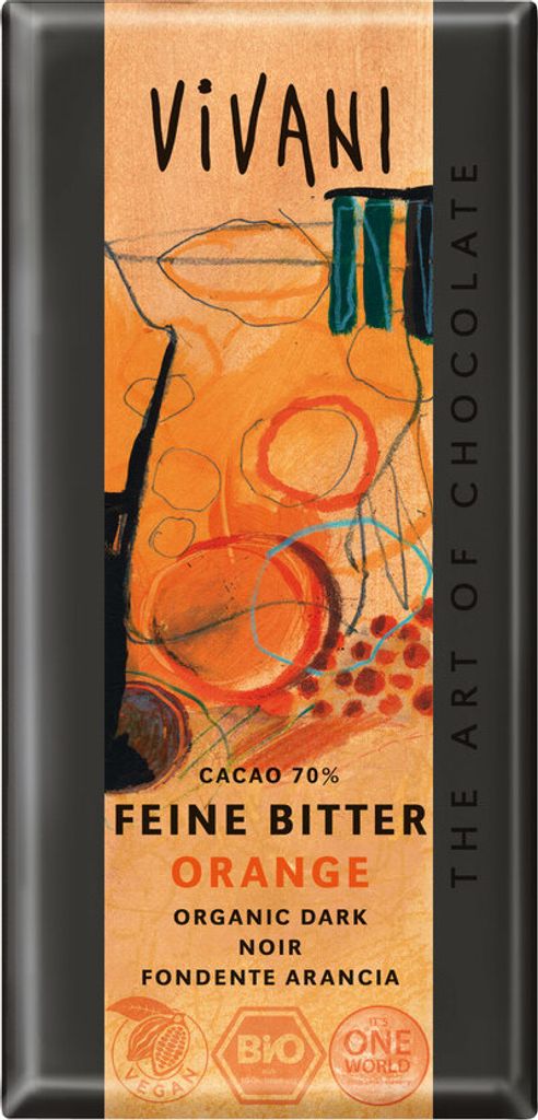 Vivani Feine Bitter Orange Schokolade% Cacao - 100g