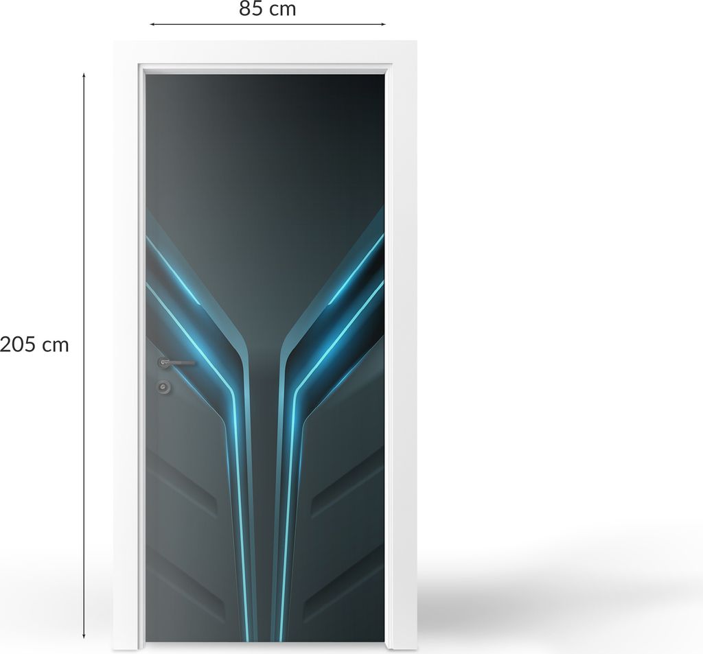 Türdeko Aufkleber Selbstklebende Wandsticker Personalisiert - Futuristisches Neonmuster - 85 x 205 cm