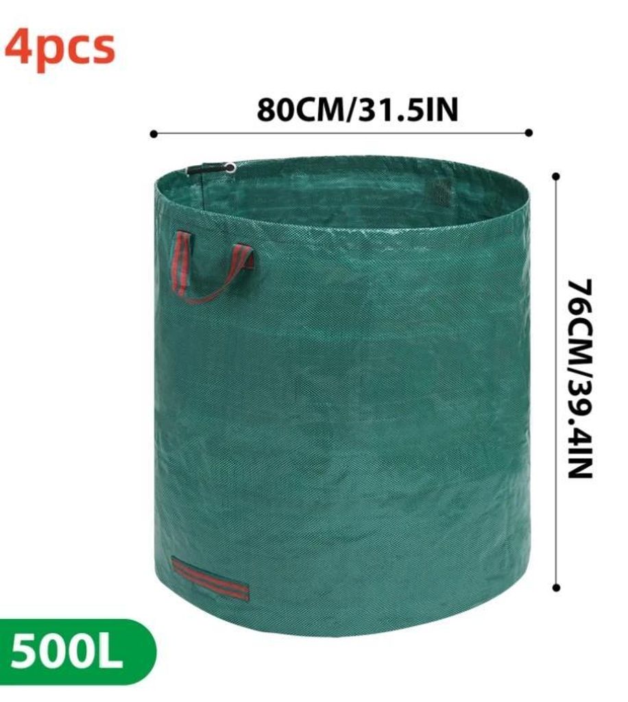 Gartenabfallsack - Laub- und Unkrautbeutel 500 l - Faltbar - PP-Material - Rund - Kompostsack