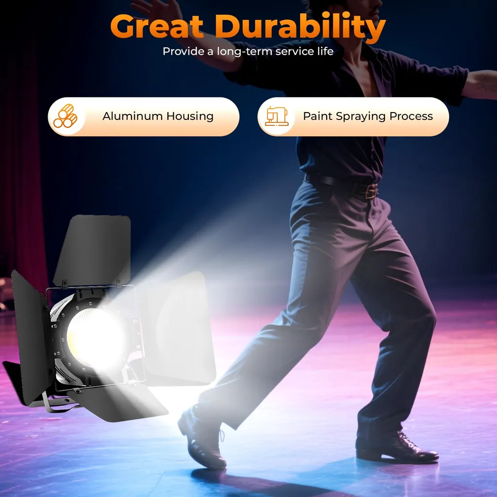 Jeu de lumière de scène DMX - Projecteur LED Noir Standard IP20 de Soirée - 3